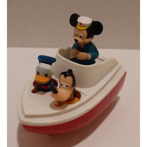 Mickey Donald Goofy Wind Up Boat Captain Walt Disney Company An Illco Toy